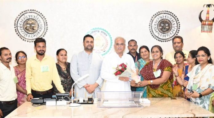 मुख्यमंत्री से अतिथि शिक्षक विद्या मितान संघ के प्रतिनिधिमंडल ने की सौजन्य मुलाकात