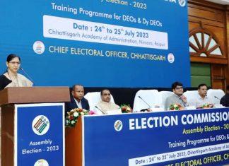 भारत निर्वाचन आयोग के अधिकारियों ने की छत्तीसगढ़ में स्वीप कार्यक्रमों की समीक्षा