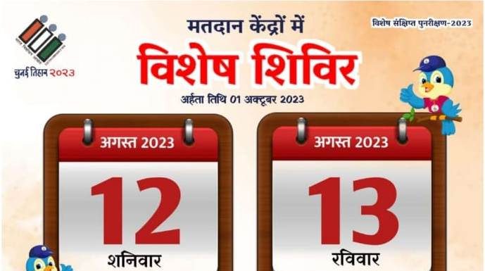 रायपुर : मतदाता सूची में नाम जुड़वाने 13 अगस्त को भी सभी मतदान केंद्रों में लगेंगे विशेष शिविर