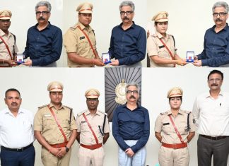 वर्ष 2022 के लिए ‘‘अन्वेषण में उत्कृष्टता हेतु केन्द्रीय गृहमंत्री पदक’’ से सम्मानित पुलिस अधिकारियों का पुलिस महानिदेशक द्वारा पदक एवं प्रमाण-पत्र देकर सम्मान
