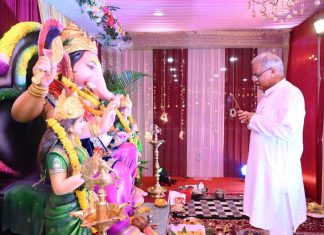 मुख्यमंत्री बघेल के घर विराजे गणपति