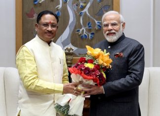 मुख्यमंत्री विष्णु देव साय ने प्रधानमंत्री नरेन्द्र मोदी से की सौजन्य मुलाकात