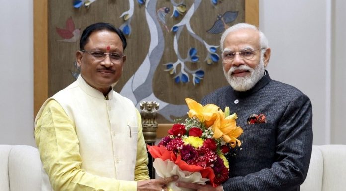 मुख्यमंत्री विष्णु देव साय ने प्रधानमंत्री नरेन्द्र मोदी से की सौजन्य मुलाकात