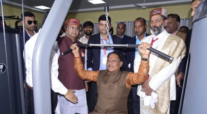 मुख्यमंत्री विष्णु देव साय ने व्यायाम शाला,धनवंतरी प्राकृतिक चिकित्सा केन्द्र और ज्ञानपथ का किया लोकार्पण