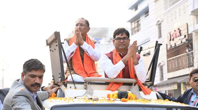 मुख्यमंत्री विष्णुदेव साय का रोड शो कार्यक्रम