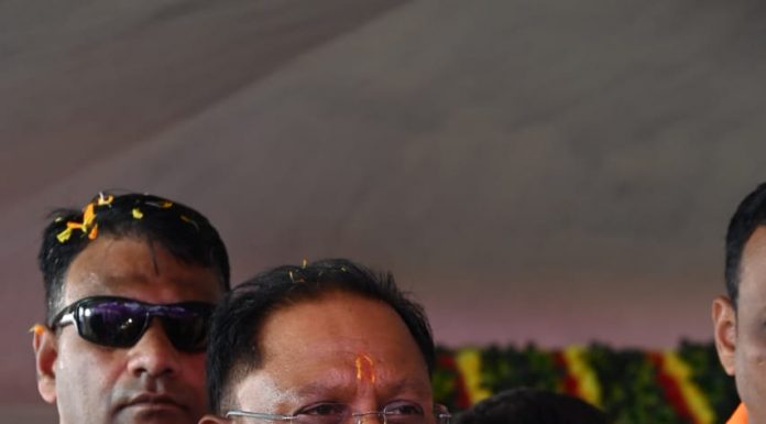 मुख्यमंत्री विष्णु देव साय बालाजी मंदिर प्रांगण में चल रहे श्रीमद्भागवत कथा में शामिल हुए