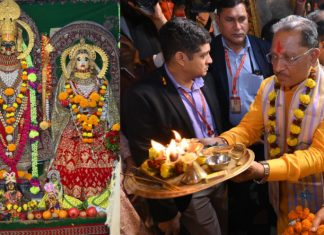 श्री रामलला की प्राण-प्रतिष्ठा के अवसर पर मुख्यमंत्री विष्णु देव साय ने दूधाधारी मठ में किया राम-दरबार का दर्शन