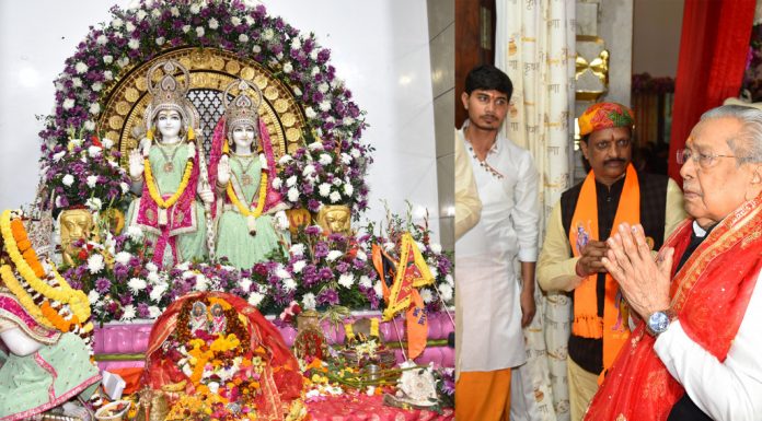राज्यपाल ने श्री राम मंदिर में दर्शन कर लिया आर्शीवाद