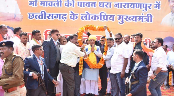 मुख्यमंत्री विष्णु देव साय के नारायणपुर जिले में प्रथम आगमन पर आत्मीय स्वागत