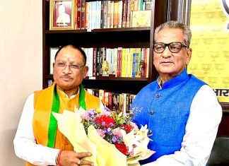 मुख्यमंत्री विष्णुदेव साय ने सिक्किम के नव नियुक्त राज्यपाल ओमप्रकाश माथुर को नई दिल्ली में दी बधाई