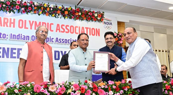 मुख्यमंत्री विष्णु देव साय छत्तीसगढ़ ओलंपिक संघ के निर्विरोध अध्यक्ष बने