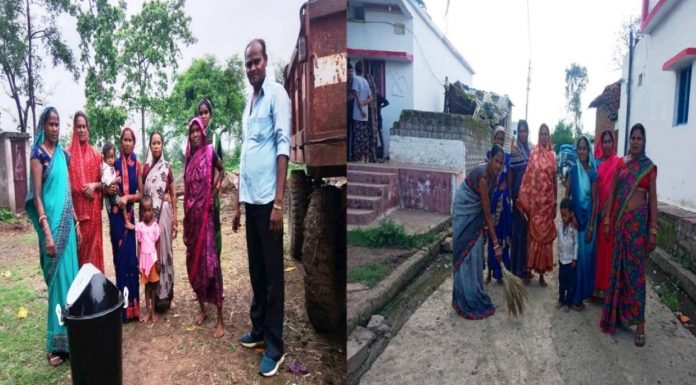 कचरा प्रबंधन कर गांव को स्वच्छ बना रही स्वसहायता समूह की महिलाएं