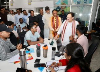 केंद्रीय स्वास्थ्य मंत्री नड्डा ने रायपुर के नालंदा लाइब्रेरी में युवाओं से किया संवाद