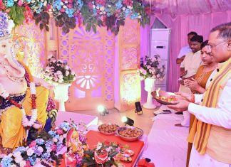 मुख्यमंत्री निवास में विराजे भगवान गणेश