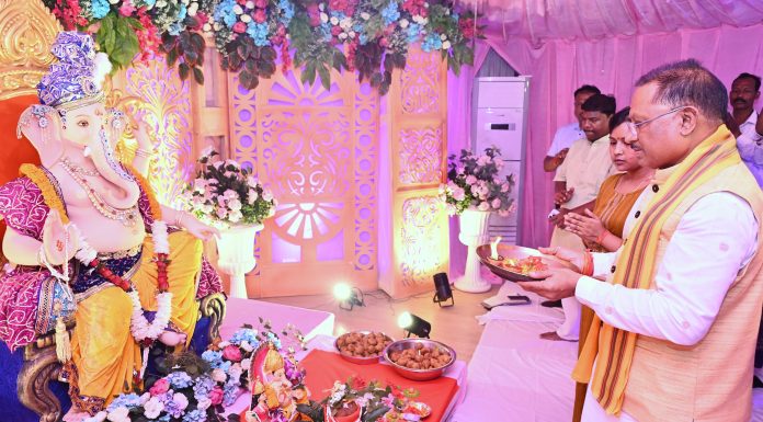 मुख्यमंत्री निवास में विराजे भगवान गणेश