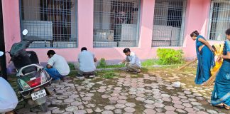 जनपद पंचायत सूरजपुर परिसर में हुआ स्वच्छता श्रमदान का आयोजन