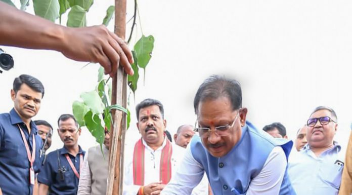 मुख्यमंत्री विष्णुदेव साय ने अपनी माँ के नाम पर लगाया पीपल का पौधा, वन महोत्सव-2026 का हुआ शुभारंभ