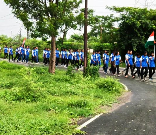 खेलो इंडिया स्टेट सेंटर ऑफ एक्सीलेंस में गूंजा देशभक्ति का जज्बा, निकली तिरंगा यात्रा