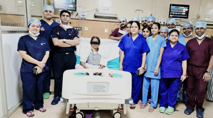 बिहार की 48 वर्षीय महिला की अम्बेडकर अस्पताल में सफल बाईपास सर्जरी