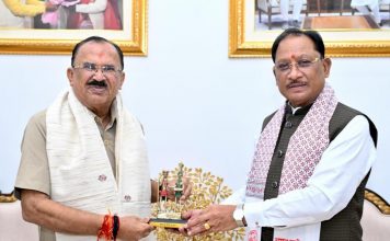 मुख्यमंत्री विष्णु देव साय से राजस्थान विधानसभा अध्यक्ष वासुदेव देवनानी ने की सौजन्य भेंट