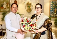 CM साय ने नवनियुक्त प्रदेश प्रभारी स्मृति ईरानी से की मुलाकात
